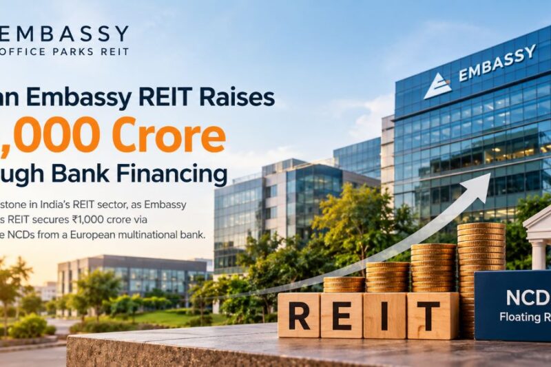 Indian Embassy REIT Raises ₹1,000 Crore Through Bank Financing