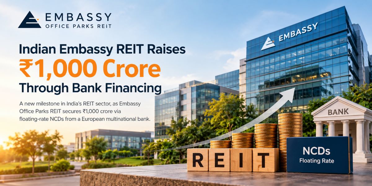 Indian Embassy REIT Raises ₹1,000 Crore Through Bank Financing