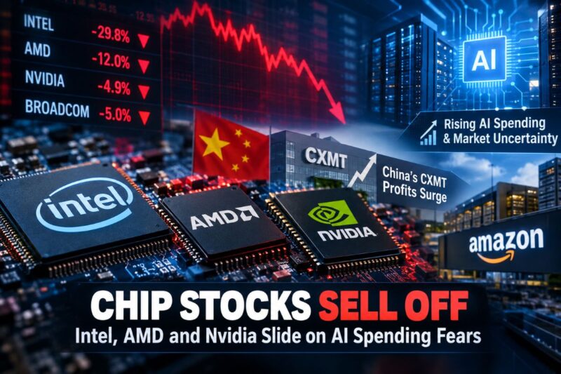 Chip Stocks Sell Off as Intel, AMD and Nvidia Slide on AI Spending Fears