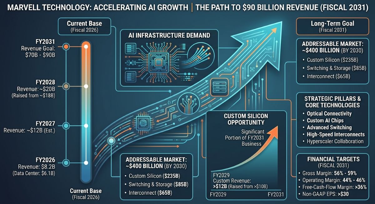 Marvell Technology Targets Up to $90 Billion Revenue by Fiscal 2031 as AI Demand Accelerates