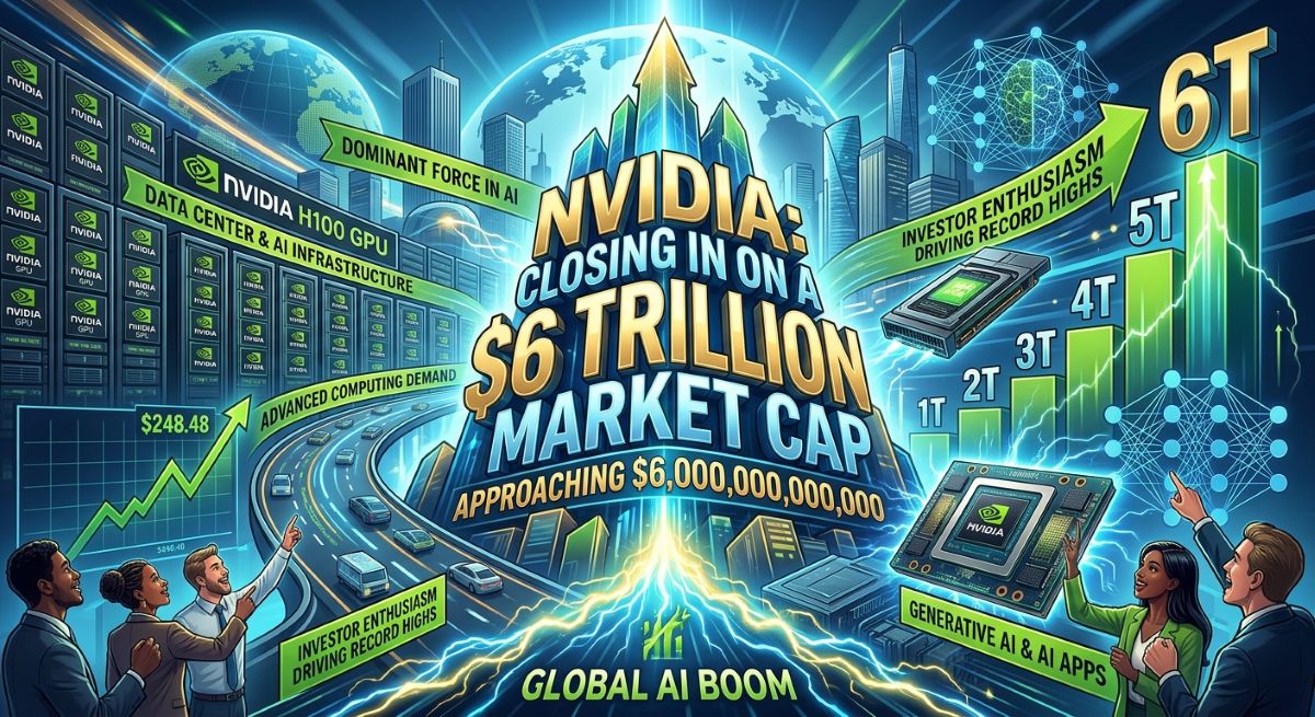Nvidia Nears $6 Trillion Market Cap as AI Boom Drives Stock to Record Highs