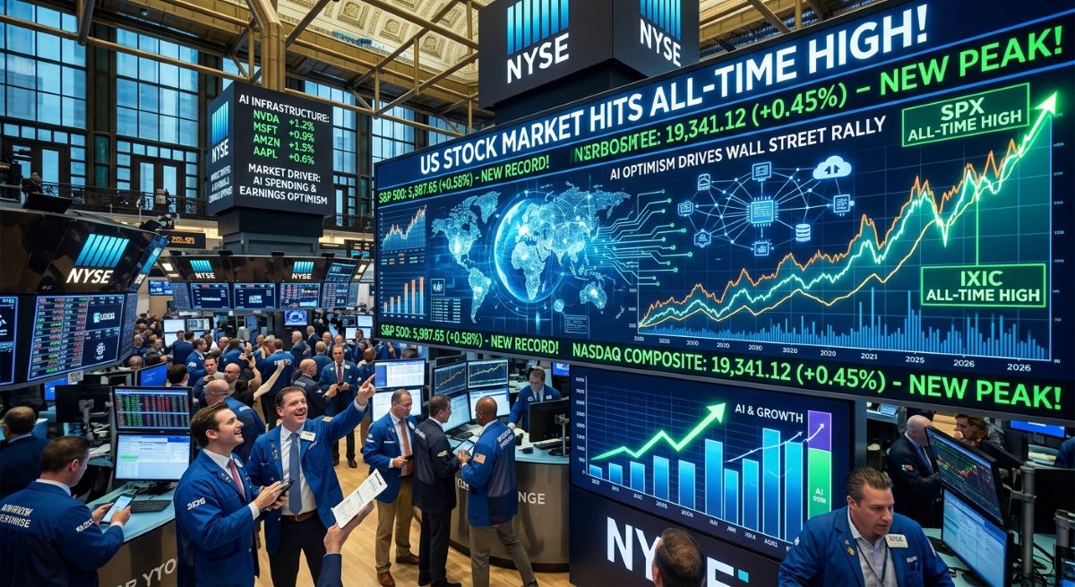 US Stock Market Hits All-Time High as AI Optimism Drives Wall Street Rally